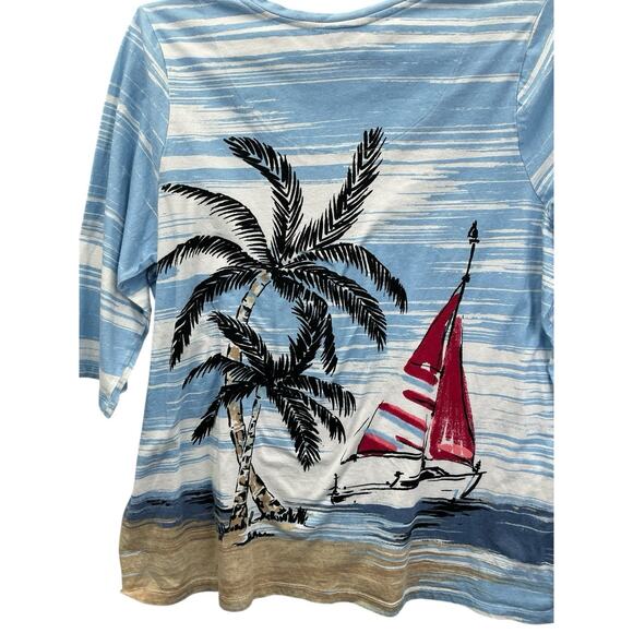 Catherines Top Sparkle Knit 3/4 Sleeve Women’s Plus Size 1X Blue - Picture 10 of 10